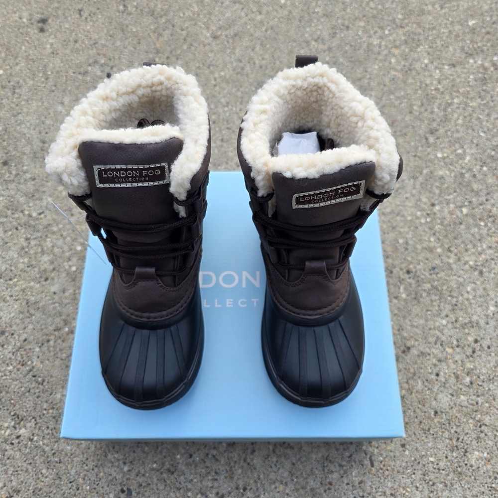 London Fog Brown and Black Winter Boots Toddler Boys 12k